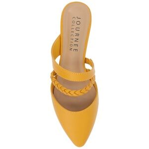 Journee Collection Yellow Braided Strap Mules